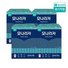 Mona Lisa 모나리자 천연펄프 부드러운 미용티슈 180매 3입 4팩 (총12입) 곽티슈 각티슈 Mona Lisa Natural Pulp Soft Beauty Tissue 180 Sheets 3 Packs 4 Sets (Total 12 Packs) Box Tissue Kak Tissue