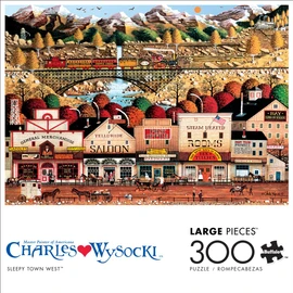 Buffalo Games - Charles Wysocki - Sleepy Town West - 300 Piece Jigsaw Puzzle for Adults - Challenging Puzzle Perfect for Game Nights - Finished Puzzle Size is 21.25 x 15.00