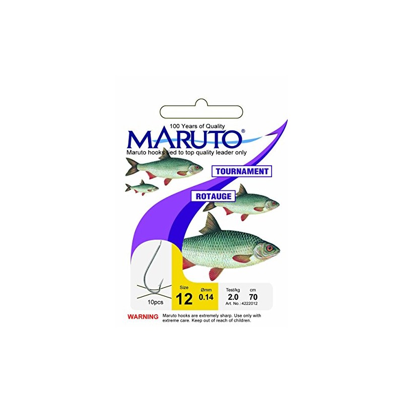 Maruto Stipp Roach Hooks Tied Silver – 10 Fishing Hooks