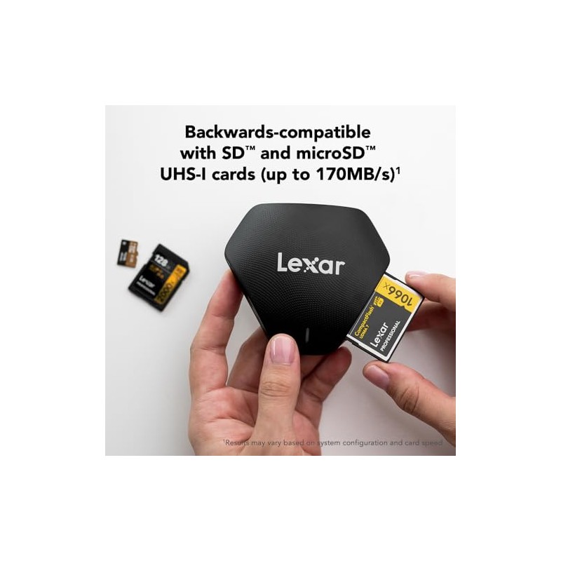 Lexar Professional Lector 3 en 1 USB 3.1 Multi-Tarjeta, Compatible