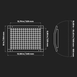 Repa Market 13" x 9" Inch Air Exhaust Grille for Round Ducts - 2 Adjustable Louvre Blades - Galvanized Air Supply Vent Cover - Side Fit Round Surface Canal Ducting from 19.68" to 35.43" Inches