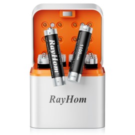 12-Pack Rechargeable AAA Batteries with Charger, 1100mAh High Capacity NiMH Battery, 12-Slot Triple A NiMH Charger with Smart Charging, Multiple Charging Protections