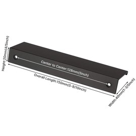 goldenwarm Pack of 5 Furniture Handles, Black, Cabinet Handles for Kitchen Cupboards, Kitchen Handles, 128 mm, - LS7030BK128 Chest of Drawers Handles, Black, Door Handles, Cabinet, Aluminium Furniture Handles, Vintage