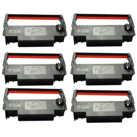 SP-700 Black and Red Ribbon Ink Cartridge Compatible with Star SP-700BR, RC-700BR, SP-712, SP-742 POS Printer Ribbon (6 Pack)
