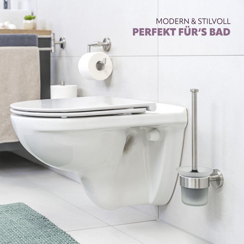 Piazza Bathroom Range WC Brush Holder made of High-Quality Stainless