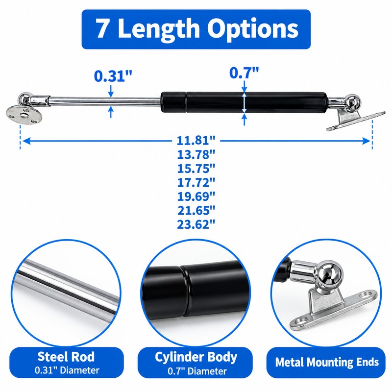 300N Gas Strut Lift Supports for Hoods & Hatches –