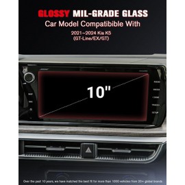 ASZSK For 2021~2024 Kia K5 (GT-Line/EX/GT) 10 Inch Glossy Screen Protector - [More Clear& Smooth] - Mil-Grade 9H+ Tempered Glass - Touchscreen *1