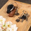 com-four® Metal Keyring with Carabiner and Shopping Trolley Token with