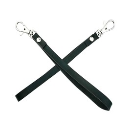 2 pcs Wristlet Strap, Genuine Leather Keychain Wristlet Keychain Hand Strap for Wallet Purse Clutch Cellphone Wristlet Key (Black)