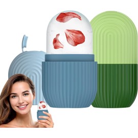 SOZOMO 2Piezas Rodillo de Hielo para la Cara, Molde de Hielo para Cara, Molde de Hielo de Silicona Reutilizable Herramientasde Cuidado para Masaje Facial de Ilumina la Piel para Belleza Facial