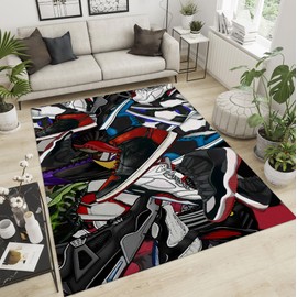 Sneakers Area Rug Basketball Shoes Carpet Sneaker Collection Printed Rug Modern Cool Poplur Sport Shoes Art Rug for Indoor Outdoor Home Decor Floor Mat 5' x 7'
