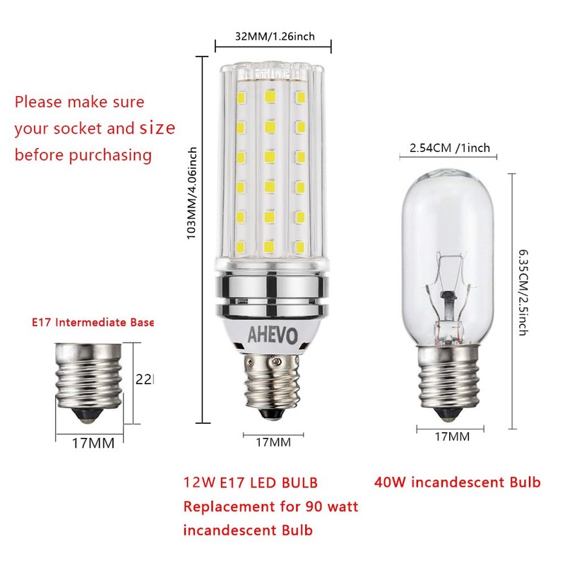 AHEVO E17 LED Light Bulbs, 80-100W Equivalent, 12W, 1200 Lumens,