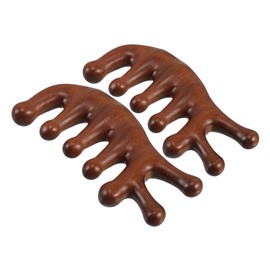 Healvian 2pcs Wooden Scalp Massager Comb Ergonomic Portable Hair Care Tool for Scalp Massage Travel-friendly Design for Relaxation and Wellness Suitable for Family Members