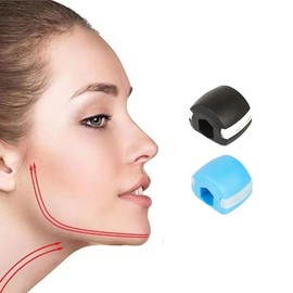 Facial Muscle Training 2-Color Set, Face Slimming Correction, Nasolabial Fold Elimination, Double Chin Elimination Exercise Ball, Facial Muscle Training, Chin Exerciser, Face Fitness Ball (Black +