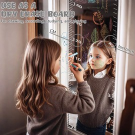 Growth Chart Mirror,Mirror Growth Chart for Wall, Growth Chart Mirror for Wall,Children's Growth Chart Mirror, Puzzle Mirror Growth Chart, Foldable Height Measuring Mirror, Bedroom Wall Decor