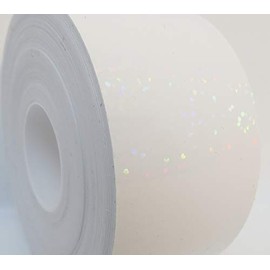 Glittering Sparkle Tape, Holographic Sequins, Self-Adhesive (2 inch x 25 ft, White)