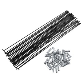 X AUTOHAUX 36 Pcs Bicycle Steel Spokes 14G Bike Spoke 259mm Length with Nipples for Most Bicycle