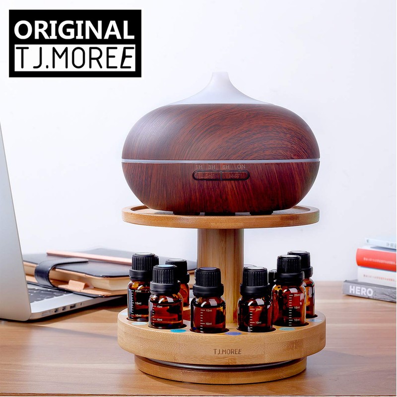 TJ.MOREE Bamboo Diffuser Holder Carousel- 2 Tier Height Increase Rack