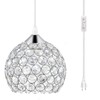 TISLYCO Plug-in Crystal Chandelier Lighting with Long Cord 13.12ft and