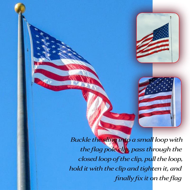 RVSWIHFA White Flag Rope 50 Feet Flag Pole Halyard Rope