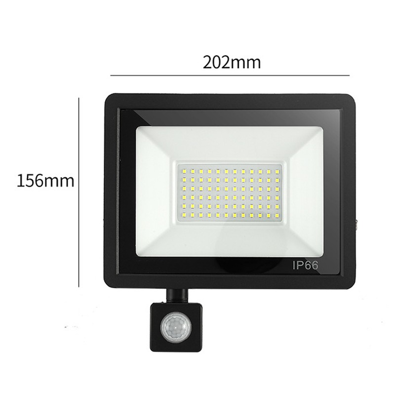 Human Sensor LED Flood Light 50W IP66 Waterproof 6000K Outdoor