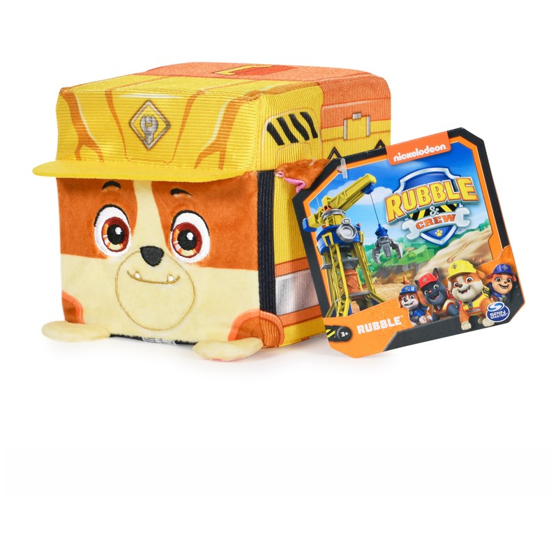 Rubble & Crew Stuffed Animals, Rubble, 4-Inch Cube-Shaped Plush Toy