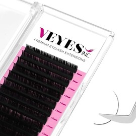 VEYES INC VEYES INC Classic Volume Lash Extensions 0.03-0.20 J/B/L/C/CC/D/DD Curl 5-25mm Mixed & Single Length Tray, Premium Silk Eyelashes, Professional Supplies for Lash Techs(Matte Black 0.03 DD 8-16mm)
