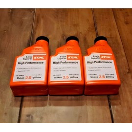 STIHL NEW Genuine STIHL (3) 2.5 Gal HP High Performance 2-Cycle Engine Oil 6.4 fl oz
