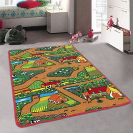 Farm Animals Zoo Kids Baby Play Playing Mat Carpet Fun Educational Playmat (5 Feet x 7 Feet)
