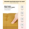 B FSOBEIIALEO Storage Ottoman Cube, Linen Folding Foot Rest Ottomans