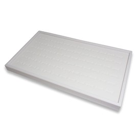 72 Foam Insert Ring Display Tray (White Tray, White Foam) - 14 3/4" x 8 1/4" x 1" - Merchandising/Jewelry Display/Organizer/Multi Purpose Tray