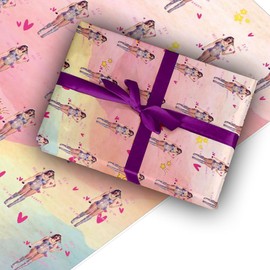Taylor Birthday Wrapping Paper, Fan Gift Paper & Tag, 'I'm the Present It's Me!' Design