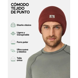 DANISH ENDURANCE Gorro cálido con forro polar para hombres y mujeres, gorro de invierno, Rojo -, One Size