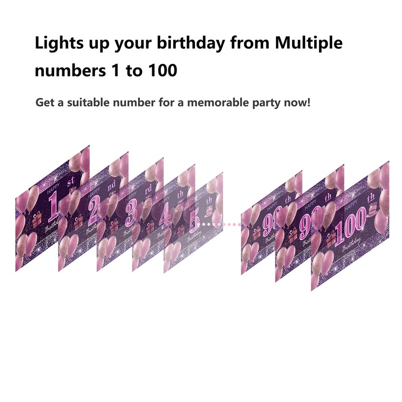 81st Birthday Decorations IMISI Happy Birthday Banner Pink Birthday Backdrop