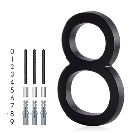 Floating House Number 8, YIPLED 6 Inch Modern House Numbers for Home, Mailbox, Street (Black)