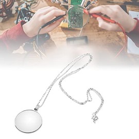 Lupa Monóculo Lente, 2 Colores 5X Lupa Monóculo Lente Collar Lupa Lupa(Plata)