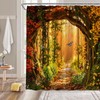 Fall Forest Shower Curtain Set,Autumn Bathroom Decor Curtain