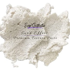 Premium Sand Effect Texture Paste | 6oz by Volume | Unique Metallic Colors | Excellent Sand Texture Effect | by Ezgi Sertcetin (Metallic White)