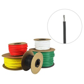 16 AWG Marine Wire - Tinned Copper Primary Boat Cable - Available in Black, Red, Yellow, Green, and White - Made in The USA