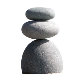 Natural River (Triple) Stone Rock Cairn Sculpture - Stacked Stone - Balanced Rock - Zen Meditation Stones - Garden Decor