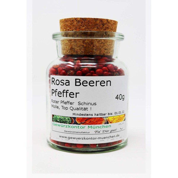 Red Pepper, Pink Berries 40 g in Glass Spice Kontor