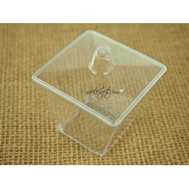 rackcrafts.com Plastic Cube Candy Gift Box Snacks Chinese Take Out Garbage Bin Lid Party Favor