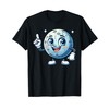 Cartoon Moon Character Smiling And Pointing Upwards For Kids T-Shirt