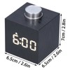 LED Knob Alarm Clock Digital Thermometer Display Imitation Wood Grain
