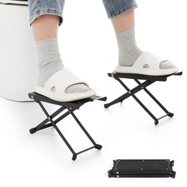 Foldable Toilet Stool - Portable Travel Poop Stool for Toilet, 7" and 9" Adjustable Heights, Improve Bathroom Posture and Comfort