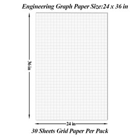 Graph Paper Pad - 36" x 24" Large Graph Paper, 30 Sheets/60 Pages, 4"x4" Ruled Grid Paper for Engineer Architect Designer Mathematician Draftsmen Sketch House Commercial Building Plan Drafting