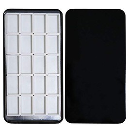 FCLUB Watercolor Tins Palette Paint Case with 20Pcs Empty Full Pans and 20pcs Magnetic Squares DIY Your Travel Watercolor Kit