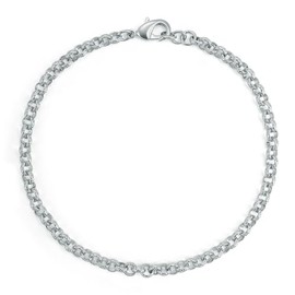 THE BLING KING 4mm Silver Plated Diamond Cut Pattern Belcher Bracelet – 8 Inch Length, 6g Lightweight Design – Elegant, Everyday Luxury for Men & Women