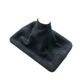 RedlineGoods STI (6Gaenge) Gear Stick Gaiter Cuff Compatible with Subaru Impreza 2012-16 Alcantara Black Stitch Blue
