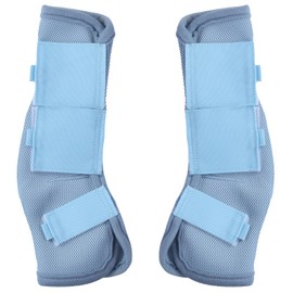 Gallopoff Horse Fly Boots Set of 4, Breathable Comfy Mesh Fly Boots for Horses, Non-slip Horse Fly Leggings No More Stomping & Horsefly Nuisance Lightblue Pony